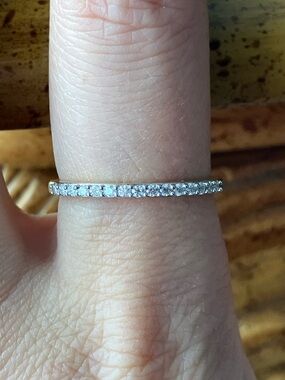 Moissanite Sterling Silver Band Ring Size 9